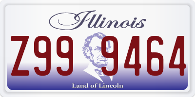 IL license plate Z999464