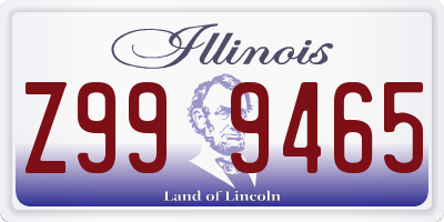 IL license plate Z999465