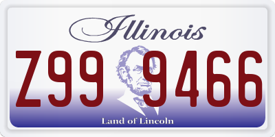 IL license plate Z999466