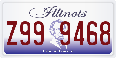 IL license plate Z999468