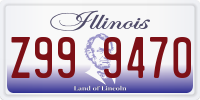 IL license plate Z999470