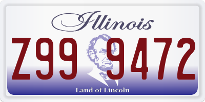 IL license plate Z999472