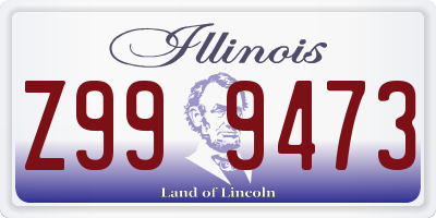 IL license plate Z999473