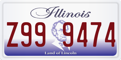 IL license plate Z999474