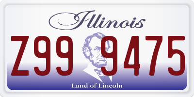 IL license plate Z999475