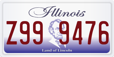 IL license plate Z999476