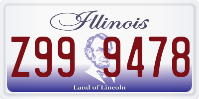 IL license plate Z999478