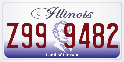 IL license plate Z999482