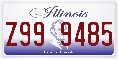 IL license plate Z999485