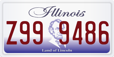 IL license plate Z999486