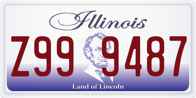 IL license plate Z999487