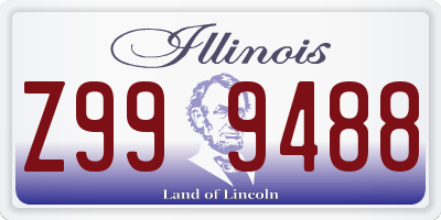 IL license plate Z999488