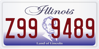 IL license plate Z999489