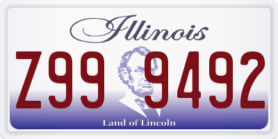 IL license plate Z999492