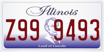 IL license plate Z999493