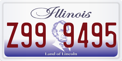 IL license plate Z999495