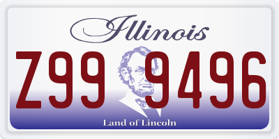 IL license plate Z999496