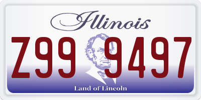 IL license plate Z999497