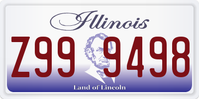 IL license plate Z999498