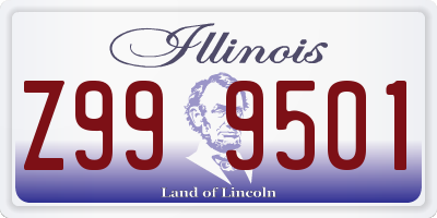 IL license plate Z999501