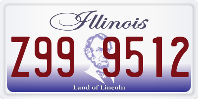 IL license plate Z999512