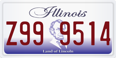 IL license plate Z999514