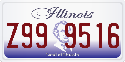 IL license plate Z999516