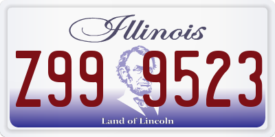 IL license plate Z999523