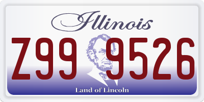 IL license plate Z999526