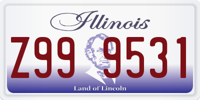 IL license plate Z999531