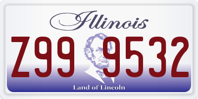 IL license plate Z999532