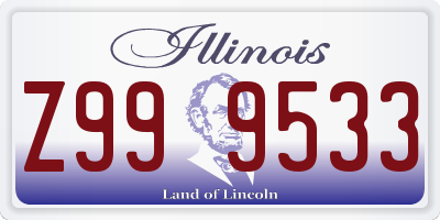 IL license plate Z999533
