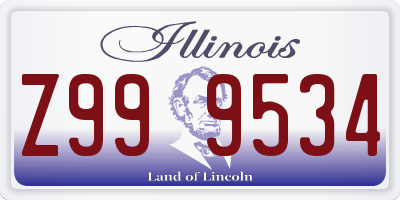 IL license plate Z999534