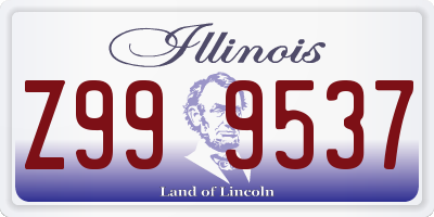 IL license plate Z999537