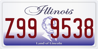 IL license plate Z999538