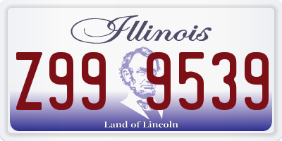 IL license plate Z999539