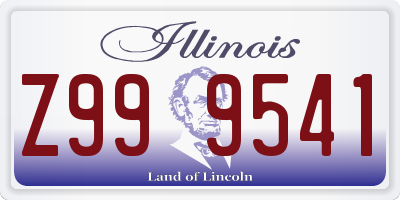 IL license plate Z999541