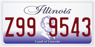 IL license plate Z999543