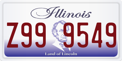 IL license plate Z999549