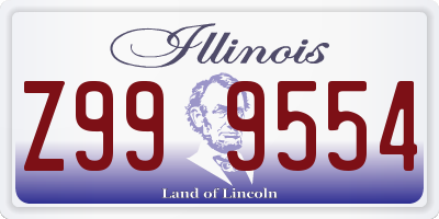 IL license plate Z999554