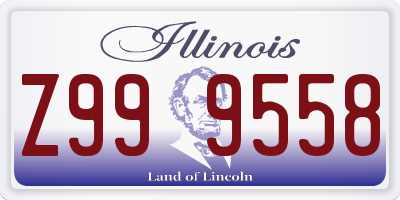 IL license plate Z999558