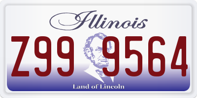 IL license plate Z999564