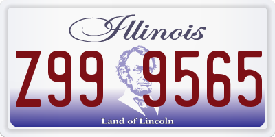 IL license plate Z999565