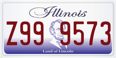 IL license plate Z999573