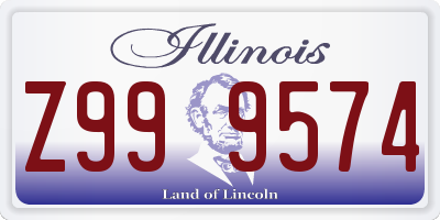 IL license plate Z999574