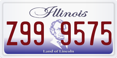 IL license plate Z999575