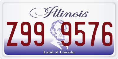 IL license plate Z999576