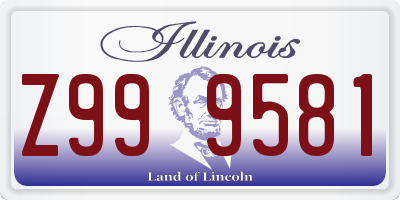 IL license plate Z999581