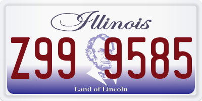 IL license plate Z999585