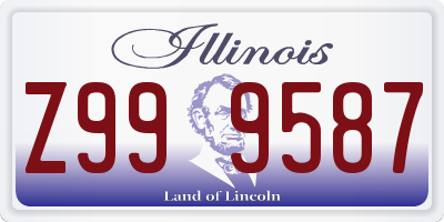 IL license plate Z999587
